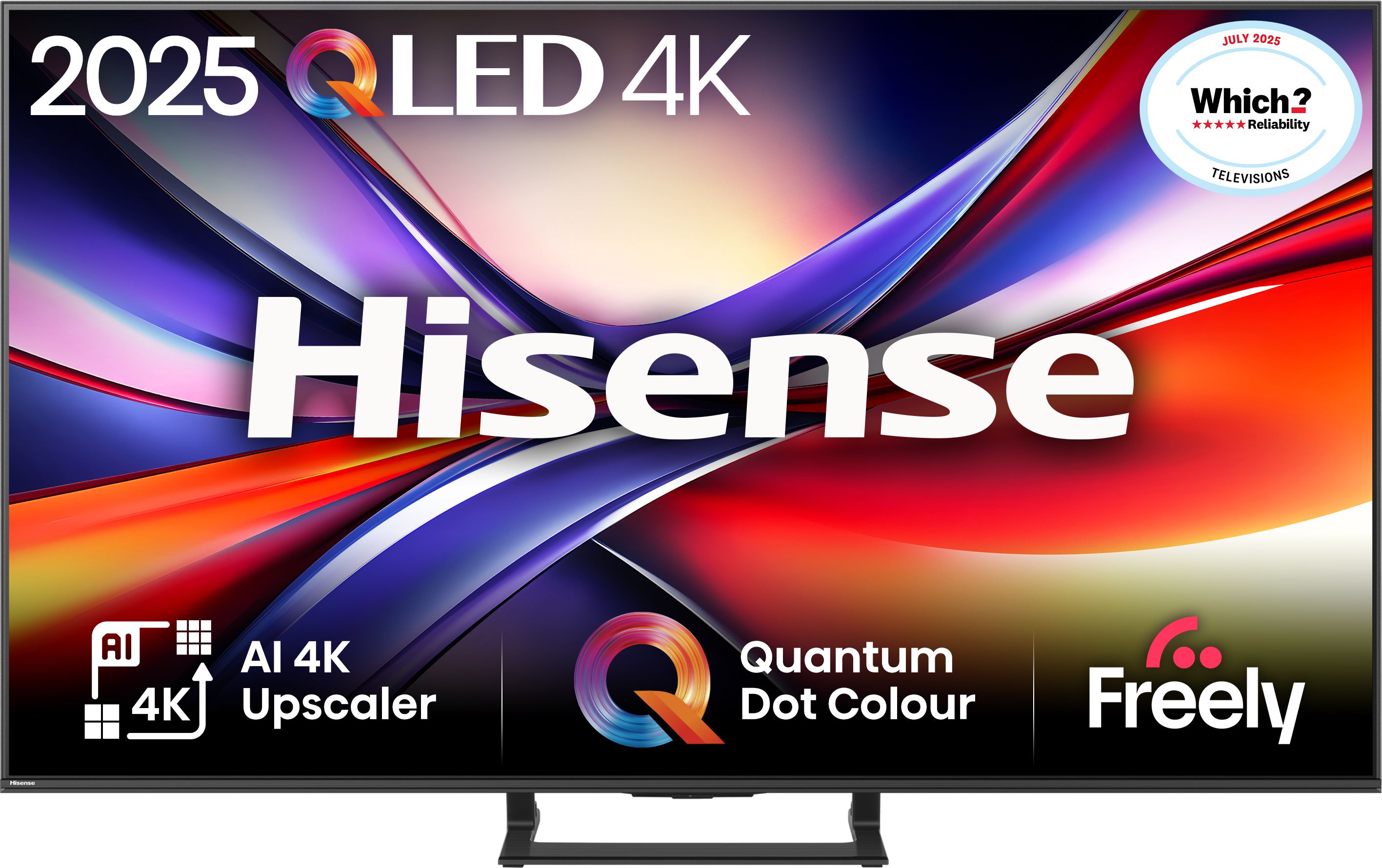 Hisense 65" QLED TV - 4K Ultra HD, Quantum Dot Colour, Game Mode Plus, Black